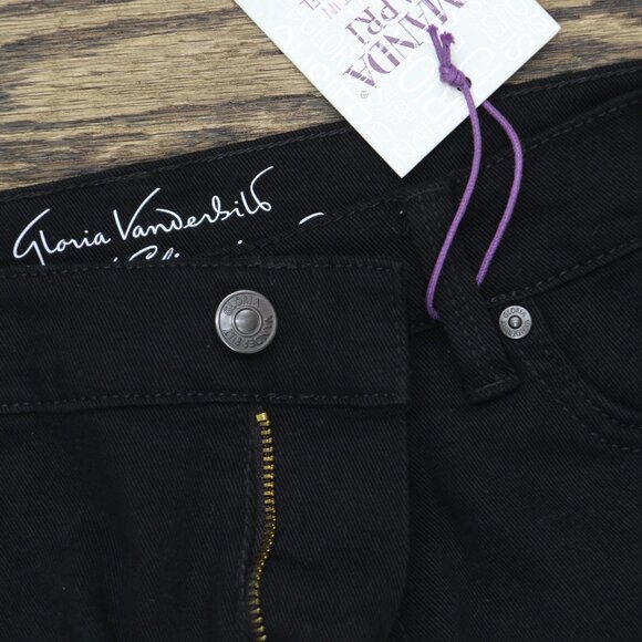 NWT Gloria Vanderbilt Capri Jeans with High Rise Straight Standard Black 10 - Picture 6 of 8